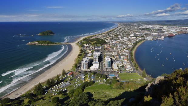 The view from the top of Mount Maunganui.