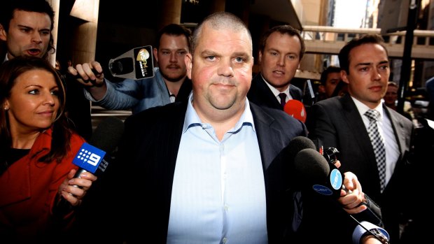 Show cause: Nathan Tinkler, seen here leaving ICAC, met FFA officials on Monday.
