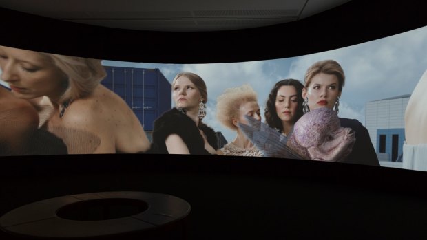 Installation view of AES+F's Inverso Mundus in the Hyper Real exhibition at the National Gallery of Australia, Canberra