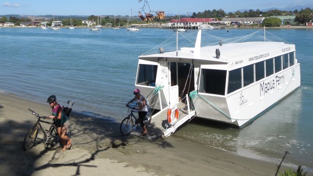 Vital link: The ferry from Rabbit Island drops passengers in the buzzy township of Mapua.