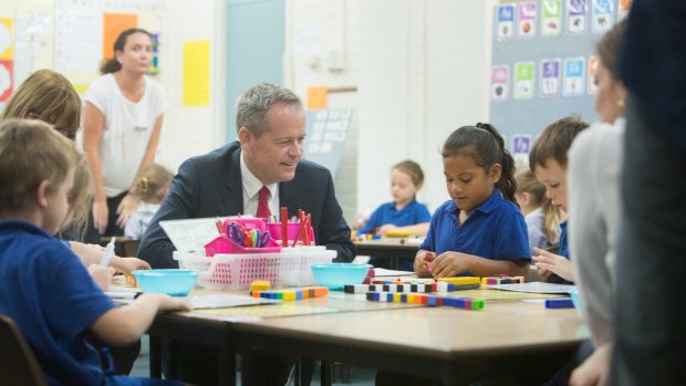 Bill Shorten visit a Melbourne school on Thursday to announce education policy funding. 