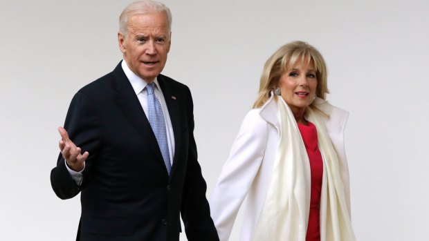 Joe Biden and his wife, Jill, leave the White House for Donald Trump's inauguration.