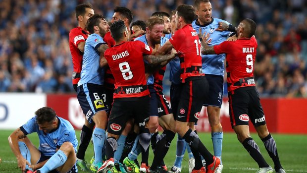 Pushed back: The Sydney derby is likely to be played at Allianz Stadium in round three next season. 