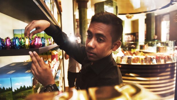 Joel Herat at the Lindt Cafe in Martin Place: "I try to treat it as a normal job."