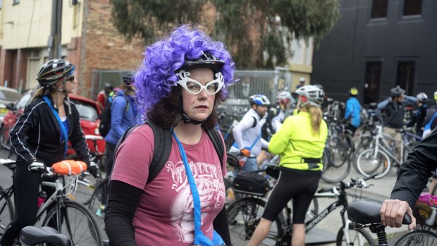 Cyclist take part in the annual Melburn Roobaix event down Melbourne's inner north lanes, with a pit stop at Brunswick's Temple Brewing Company. 