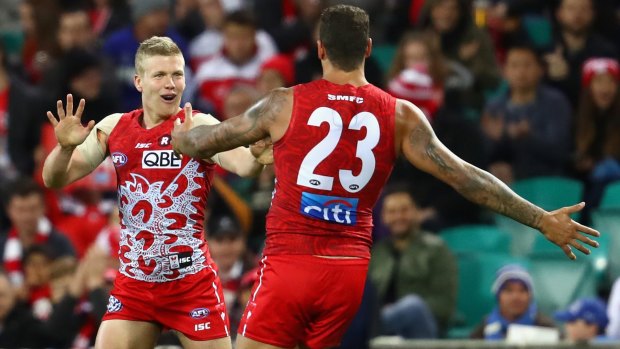 Partners in crime: Dan Hannebery and Lance Franklin are just two of the reasons Sydney are travelling so well in 2016.