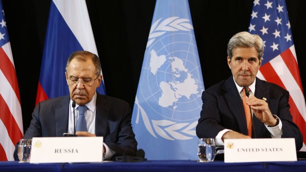US Secretary of State John Kerry, right, and Russian Foreign Minister Sergey Lavrov have been negotiating a ceasefire in Syria, which is scheduled to come into effect on Saturday.