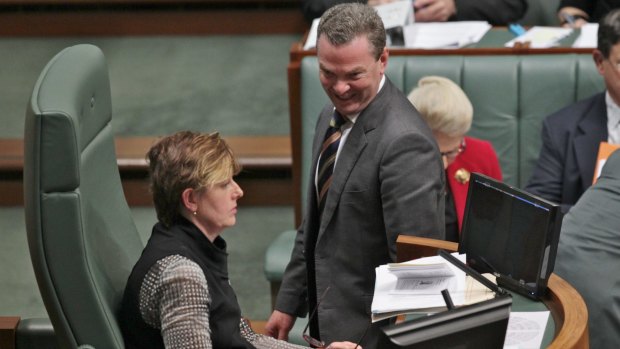 Ms Burke and then manager of opposition business Christopher Pyne.