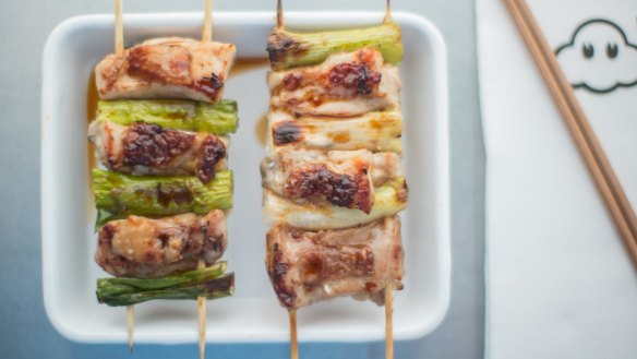 Chicken yakitori.