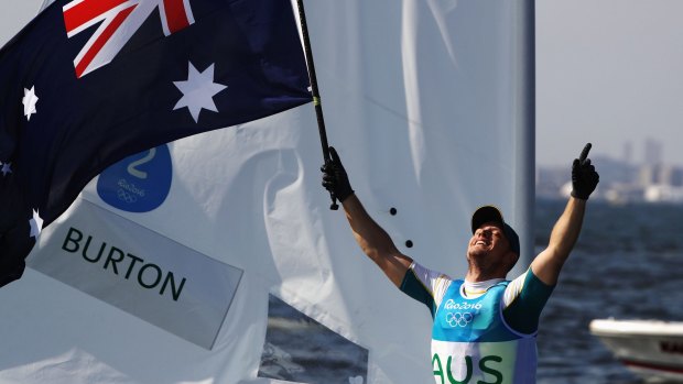 Golden moment: Australia's Tom Burton celebrates. 