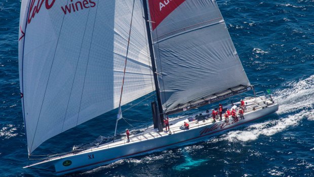 In this photo provided by Rolex, the yacht Wild Oats XI is under way after the start of this year's Sydney to Hobart yacht race.