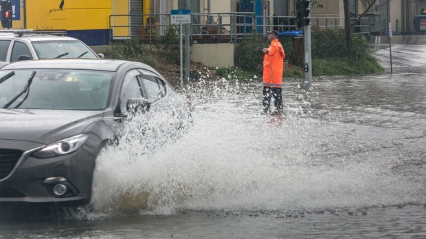 Flooding in Newmarket on Thursday.