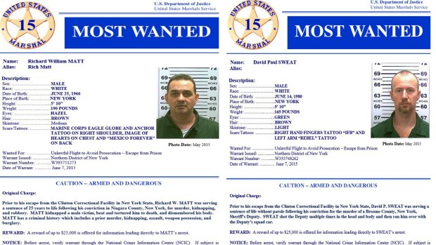 Worst of the worst: Richard Matt (L) and David Sweat on the most-wanted list.