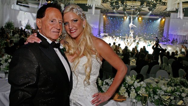 Geoffrey Edelsten with ex-wife Brynne at their wedding in 2009 where the bride only knew "a handful" of guests.