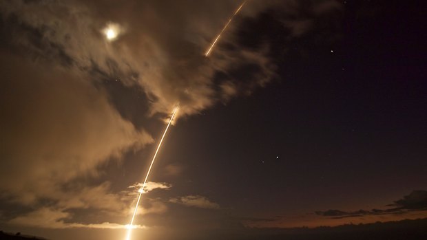 A medium-range ballistic missile is launched from the Hawaiian island of Kauai in August.