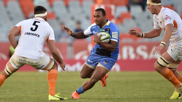 Surrounded: Semisi Masirewa tries to make a break for the Force during the Super Rugby match against the Cheetahs in Bloemfontein.