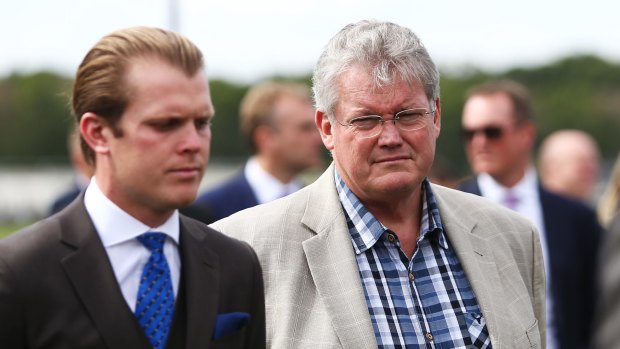 Trainer Anthony Cummings (right) during the Spring Carnival launch at Royal Randwick on Thursday.