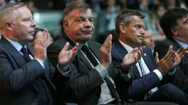 Caught up in a sting: England manager Sam Allardyce, centre.