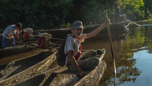 Garcia fishes outside of Intuto, Peru. He is now the last native speaker of their language.