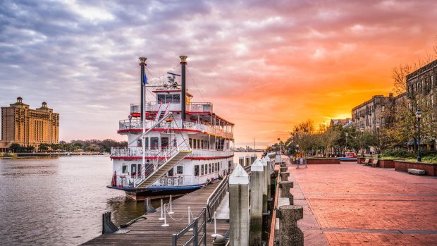 Savannah's riverfront promenade.