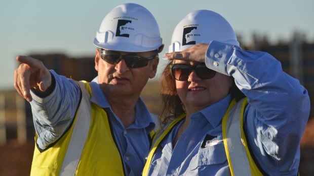 Gina Rinehart visits the Roy Hill mine in WA: the September 30 deadline in place is unlikely to be met.