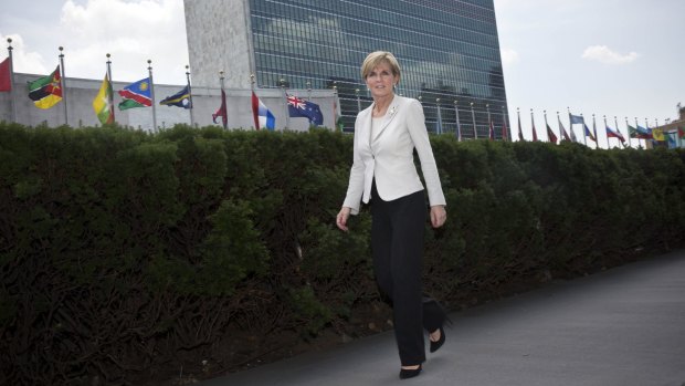 Foreign Affairs Minister Julie Bishop at the UN headquarters in New York.