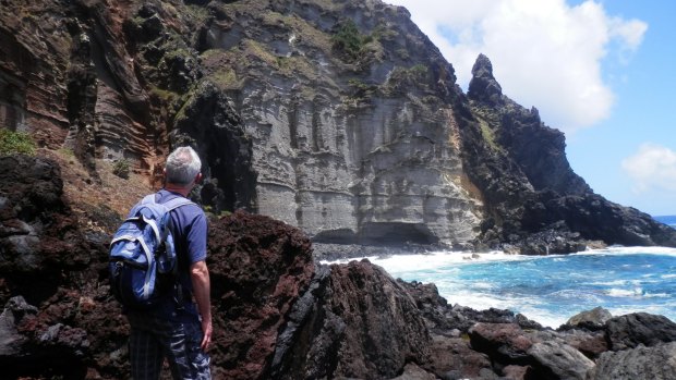 Pitcairn Island has a wild and picturesque coastline that's accessed by daunting scrambles along lava rock.