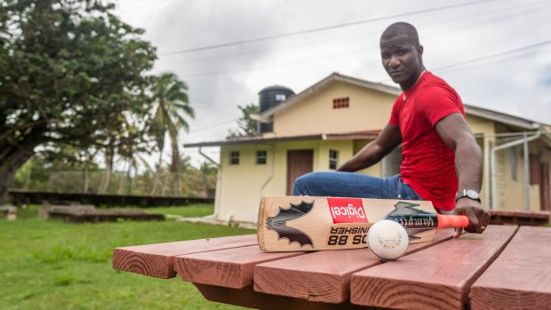 Darren Sammy where he first started playing cricket, in the community of Ti Rocher, Micoud, St Lucia.