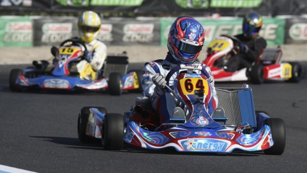 V8 Supercars driver Nick Percat competes in the first round of the Australian Karting Championships.