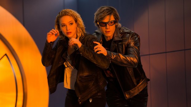 Young mutants Raven Darkholme (Jennifer Lawrence) and Tye Sheridan (Scott Summers) in <i>X-Men: Apocalypse.</i>