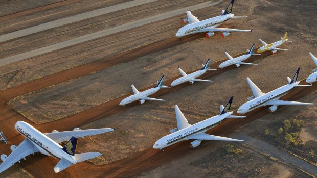 Singapore Airlines has put some of its A380s into a storage facility near Alice Springs.