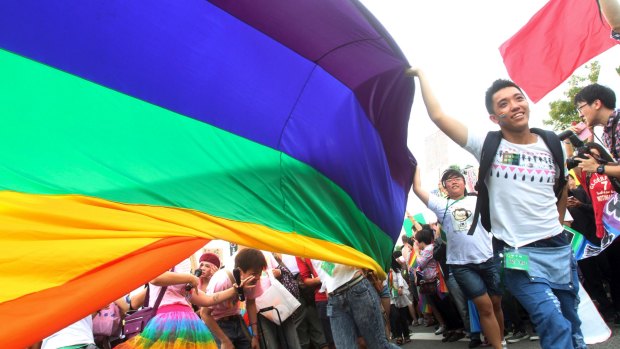 Thousands of gay and lesbian Taiwanese took to the streets in 2014 showing Taiwan's acceptance of alternative lifestyles and activities from traditional ways of Chinese life. 