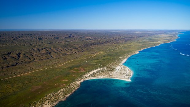 Cape Range National Park from the air.