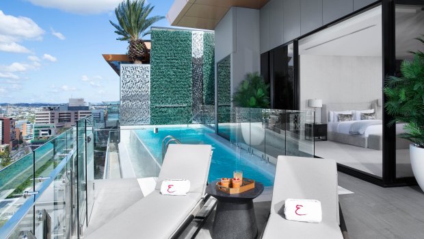 A 15-metre infinity pool on your private balcony is a highlight.