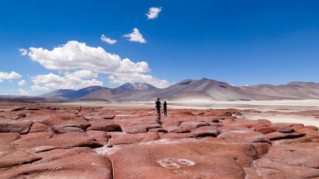 The Red Rocks of the Atacama Desert Chile.