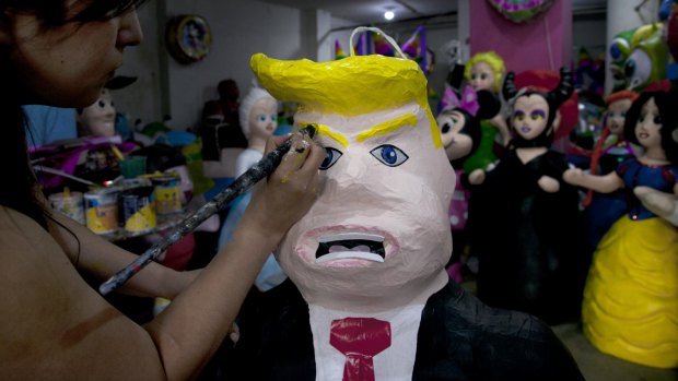 Donald Trump's inflammatory rhetoric about Mexicans has led to the production of pinatas depicting him.