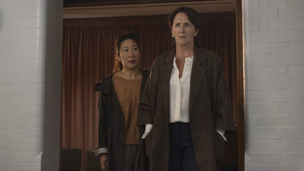 Sandra Oh as Eve and Fiona Shaw as Carolyn in Killing Eve's second season.