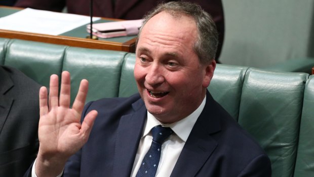 Deputy Prime Minister Barnaby Joyce during question time on Monday, after the revelation he was a New Zealand citizen. 