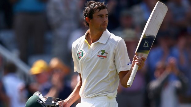 Ashton Agar leaves the ground on 98 runs on day two of the 1st  Ashes Test match at Trent Bridge in July 2013.
