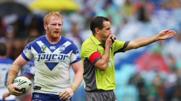 Not happy: James Graham reacts to referee Gerard Sutton during Friday's match.