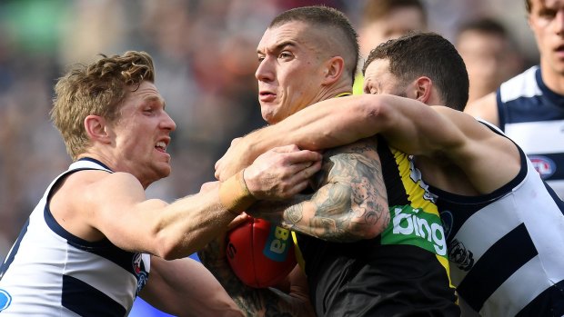 Dustin Martin's Tigers will face Geelong in a qualifying final.