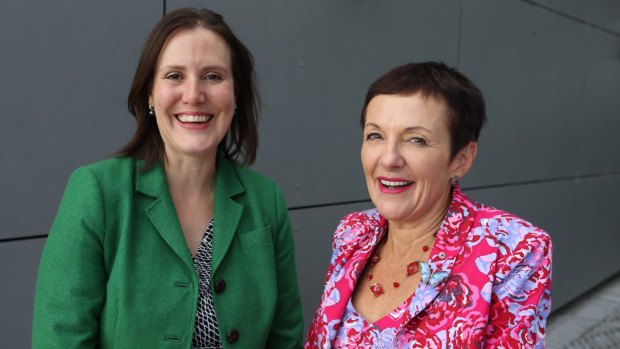 Small Business minister Kelly O'Dwyer, left, with Kate Carnell the new Small Business Ombudsman in Canberra on Thursday 28 January 2016. 