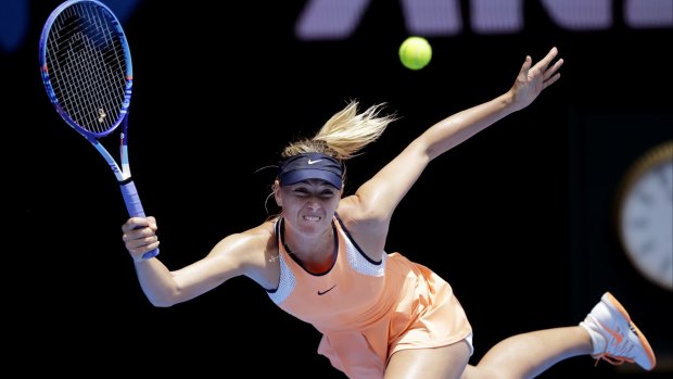 Banned: Maria Sharapova in action at this year's Australian Open.