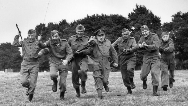 The cast of <i>Dad's Army</i>, a popular TV series depicting the activities of the Home Guard.