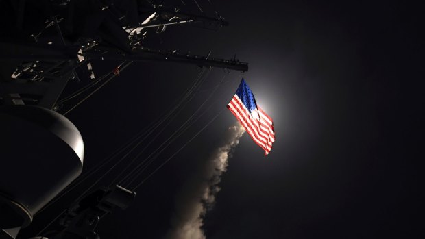 The US blasted a Syrian air base with a barrage of cruise missiles in fiery retaliation for this week's gruesome chemical weapons attack against civilians. 