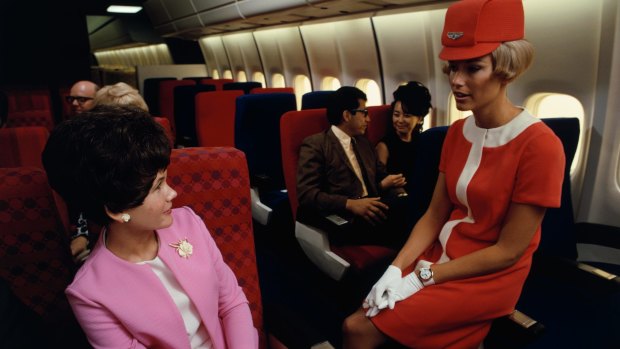 In the '60s flight attendants were groovy Jet Set dollies.