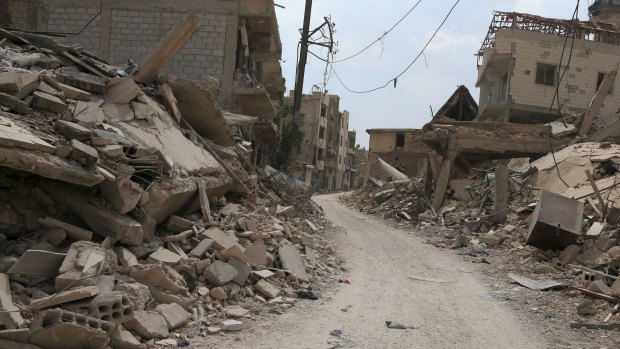 The streets of Jobar, the closest area to the capital to fall into rebel hands.