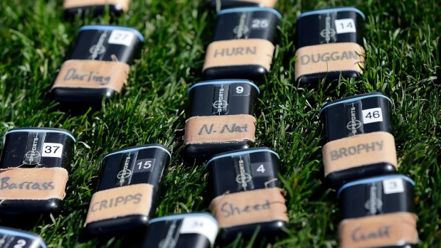GPS trackers for West Coast players during a match last year.