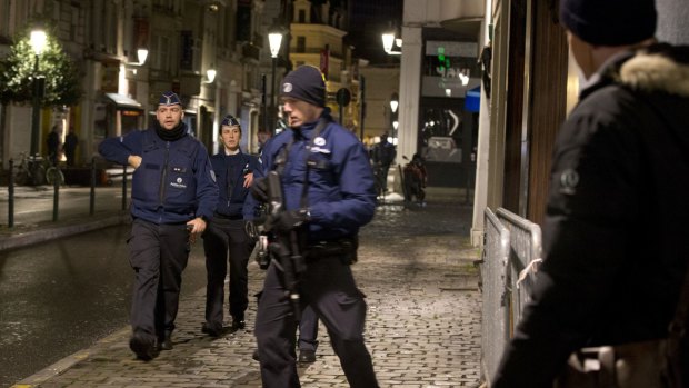 Police on patrol in Brussels last November. 