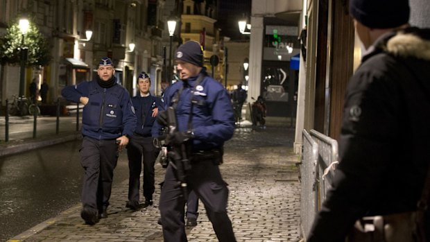 Police on patrol in Brussels last November. 